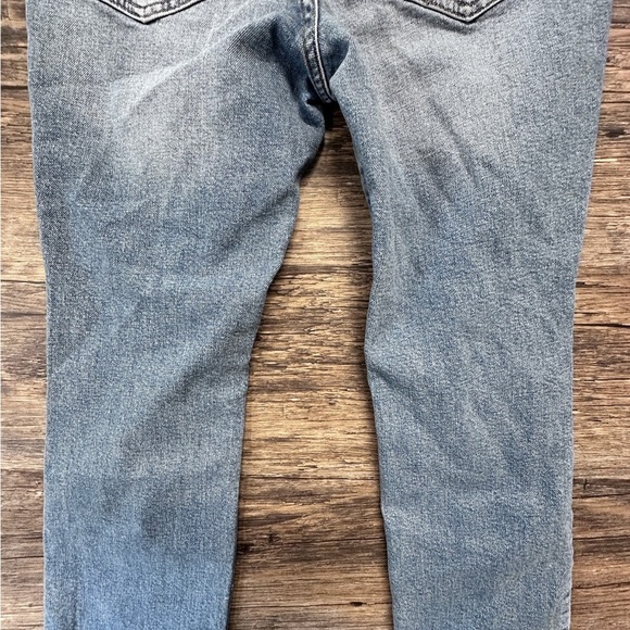 Madewell Blue Distressed Straight Leg Light Wash Jeans - Picture 7 of 10